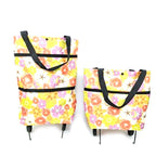 Household Portable Folding Cart Roller Shopping Bags Outdoors Food and Fruits Storage Foldable Trolley Wheel Supermarket Bag ﻿