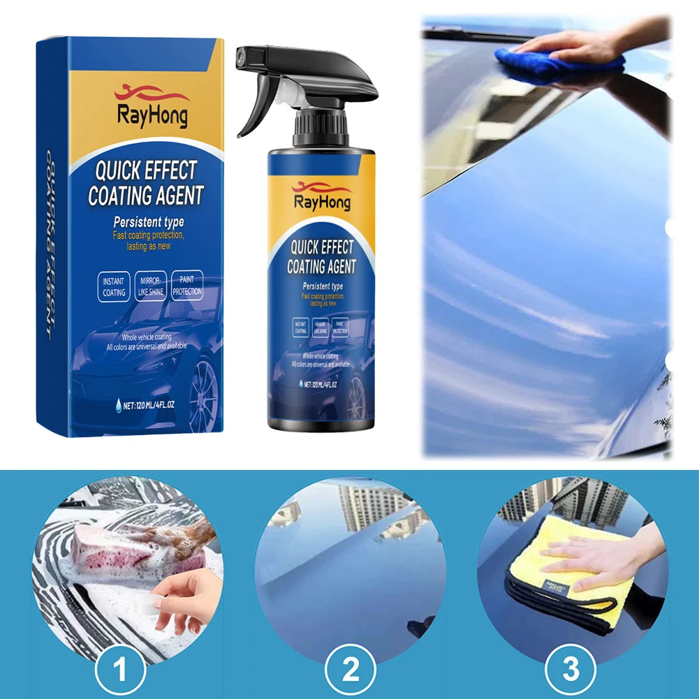5-1PC 120ml Car Coating Hydrophobic Protection Quick-Dry Car Polishing Maintenance Spray Water Repellent Spray Car Accessories