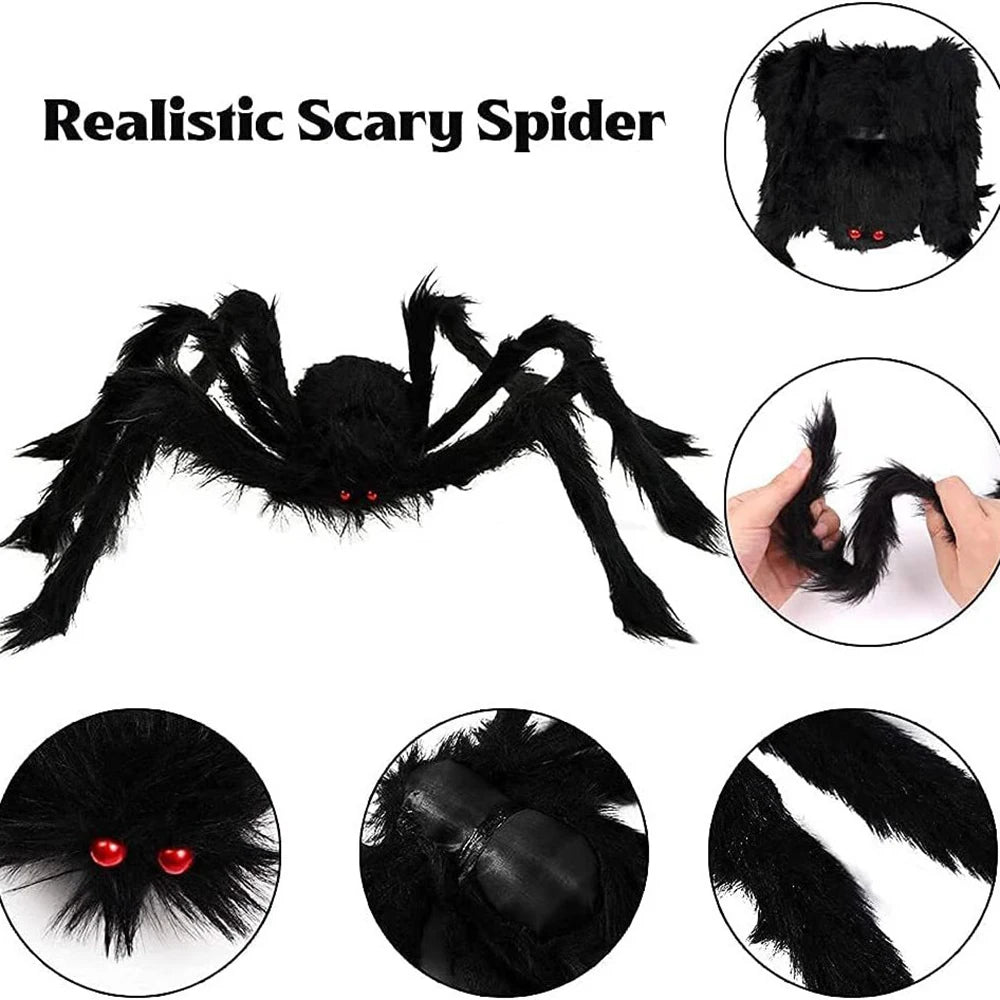 Giant Black Spider Halloween Decor