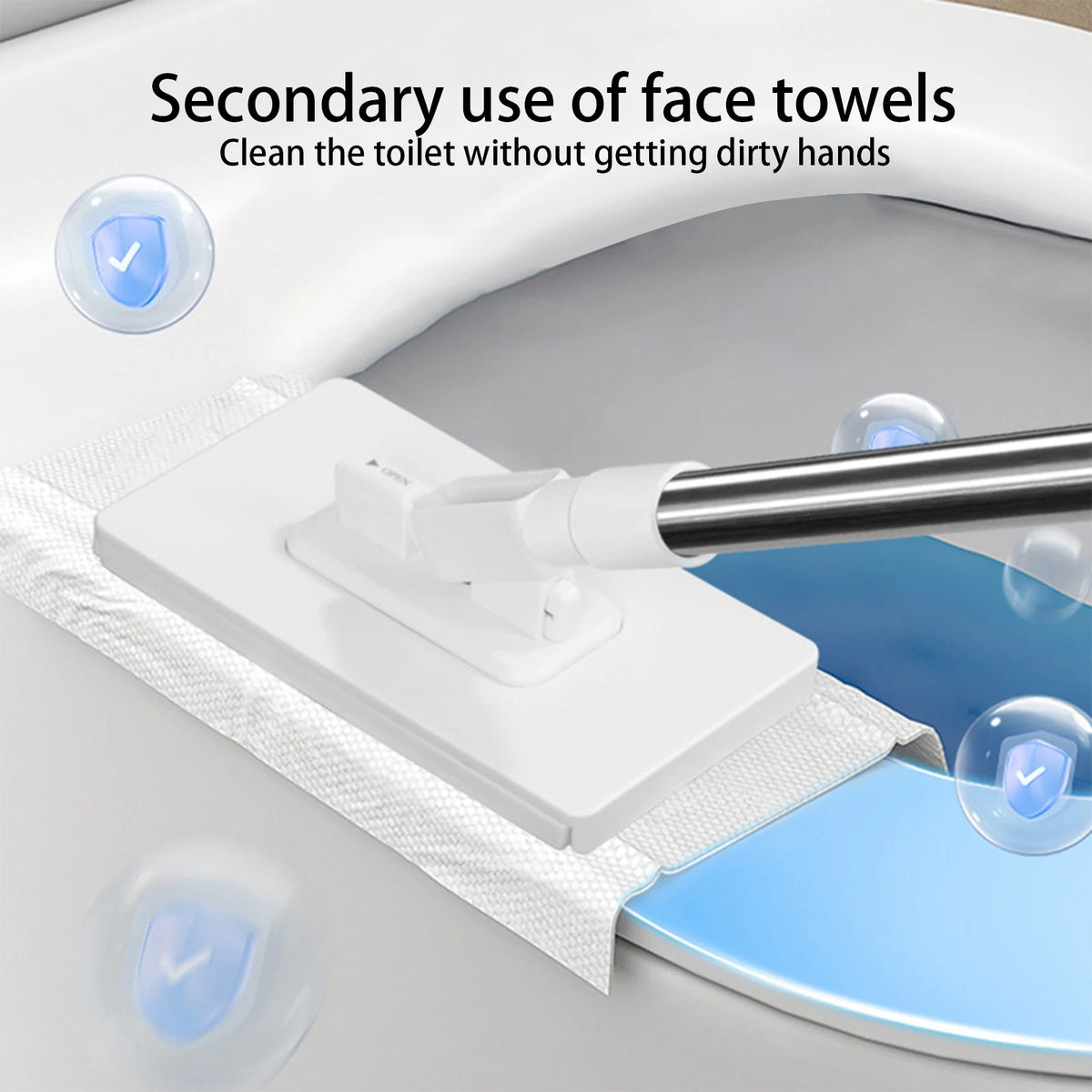 New Trendy Mop With Pressure Clamping System Multifunctional Washcloth Mop Lazy Automatic Clip Cloth Flat Dusting Cleaning Wipe