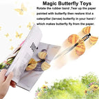 10PCS Random Color Magic Flying Butterfly Wind Up Toy Bookmark Internet Celebrity Colorful Butterfly Simulation Party Gift