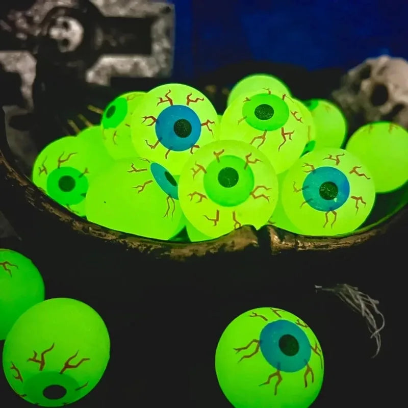 Wholesale Glow in The Dark Halloween Luminous Bouncy Balls Eyeballs Decoration Haunted House Home Bar Horror Props Fake Eyeballs