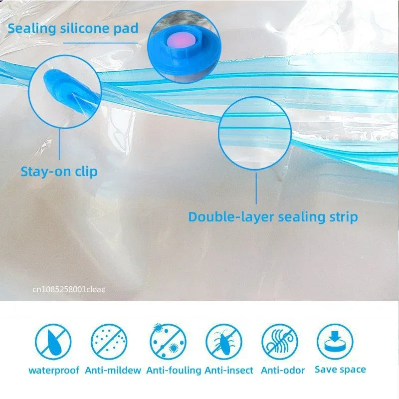 1/3/5/10PCS Vacuum Storage Bags with Valve Quilt Compression Pouch Space Saving Clothes Organizer Vacuum Bag Vacuum Sealing Bags