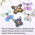 10PCS Random Color Magic Flying Butterfly Wind Up Toy Bookmark Internet Celebrity Colorful Butterfly Simulation Party Gift