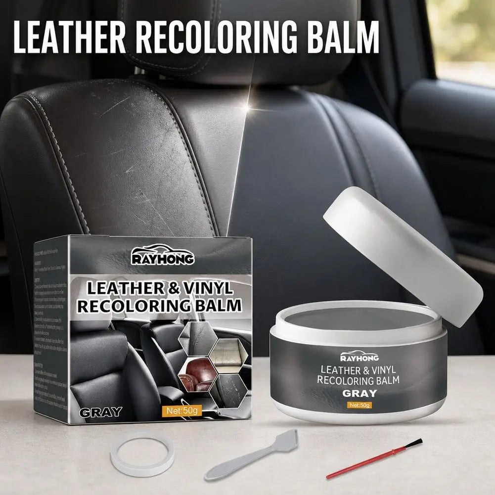 Leather Vinyl Recoloring Balm Repair Paste 4 Colors Black Brown Gray Leather Scratch Fade Crack Restorer DIY Repair Kit
