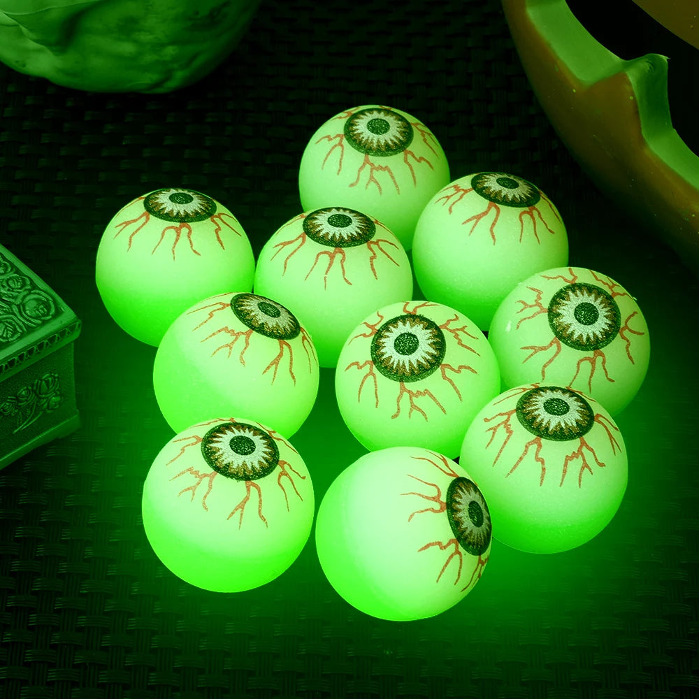 Wholesale Glow in The Dark Halloween Luminous Bouncy Balls Eyeballs Decoration Haunted House Home Bar Horror Props Fake Eyeballs