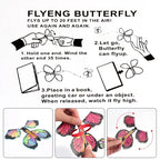 10PCS Random Color Magic Flying Butterfly Wind Up Toy Bookmark Internet Celebrity Colorful Butterfly Simulation Party Gift