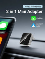 XUDA 2 in 1 Wired to Wireless CarPlay Android Auto Adapter for OEM Car Stereo With USB Dongle Mini Box Plug and Play Bluetooth