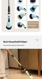 Cordless Spin Scrubber Electric Multipurpose Cleaning Brush for Kitchen Bathroom Toilet - Household Hair Brushes And Mops