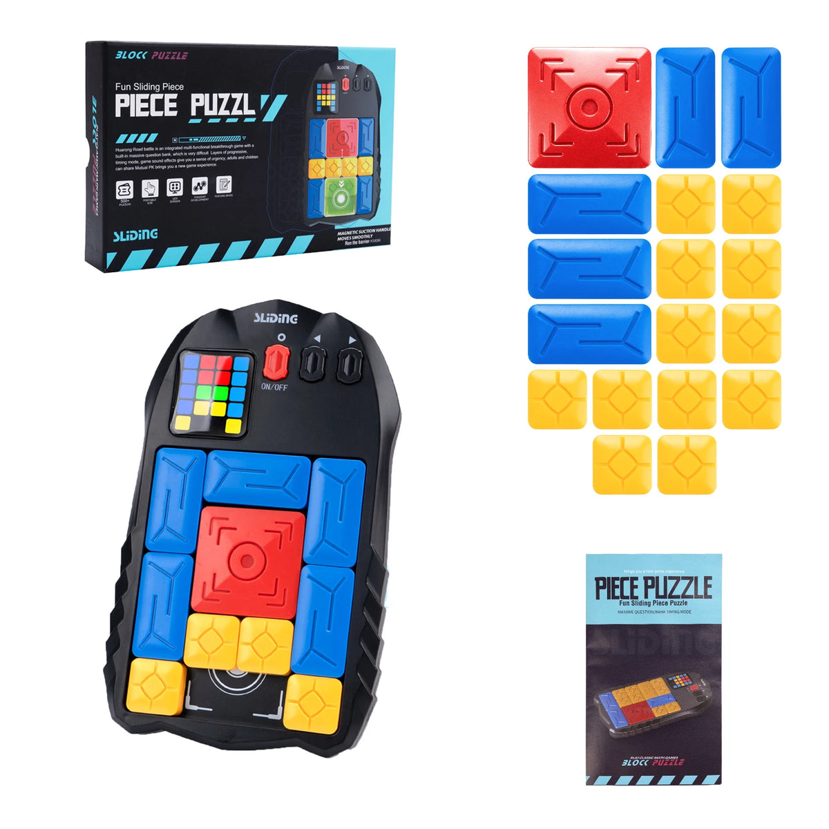 AI Huarong Road Magnetic Suction Block Sliding 500+ Levels Puzzle Toys Logical Thinking Training Brain-burning Board Game Toys