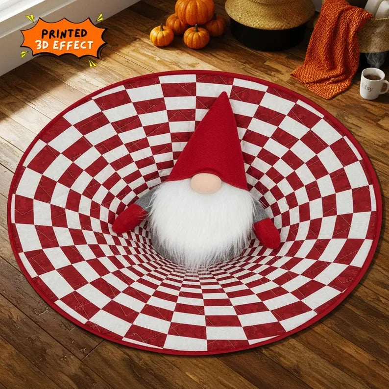 Christmas 3D Gift Illusion Round Rug