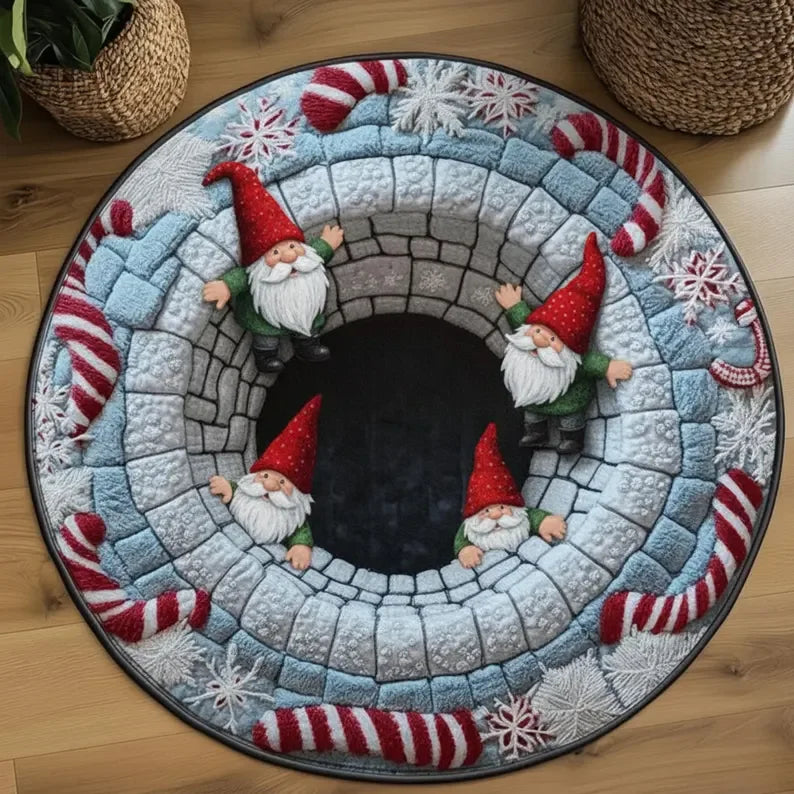 Christmas 3D Gift Illusion Round Rug