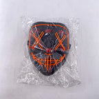 Wireless Neon LED Purge Mask Glow in The Dark Cosplay Horror Mask Halloween Masquerade Party Masks Glowing Funny Dress Up