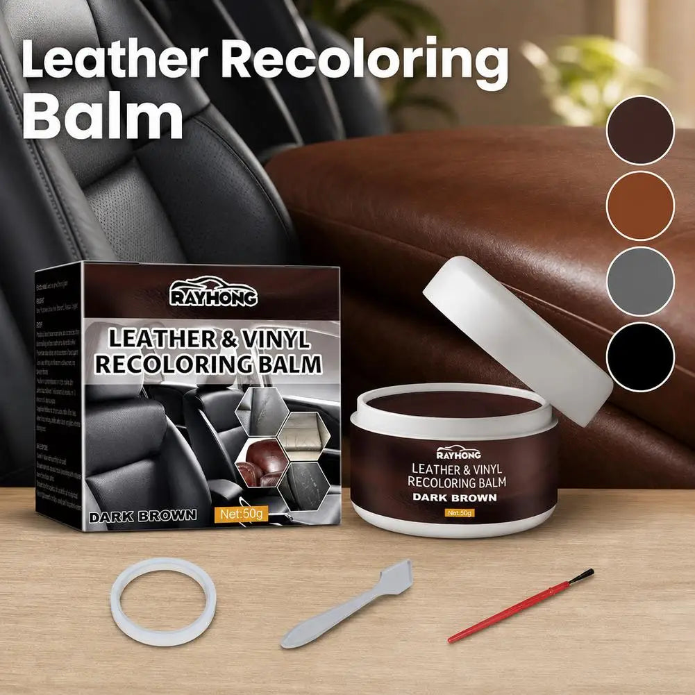 Leather Vinyl Recoloring Balm Repair Paste 4 Colors Black Brown Gray Leather Scratch Fade Crack Restorer DIY Repair Kit