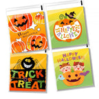 100 Pcs 10x10cm Halloween Plastic Candy Cookies Gift Bag Self Adhesive Snack Wrap Bag Halloween Party Decorations Kids Gifts