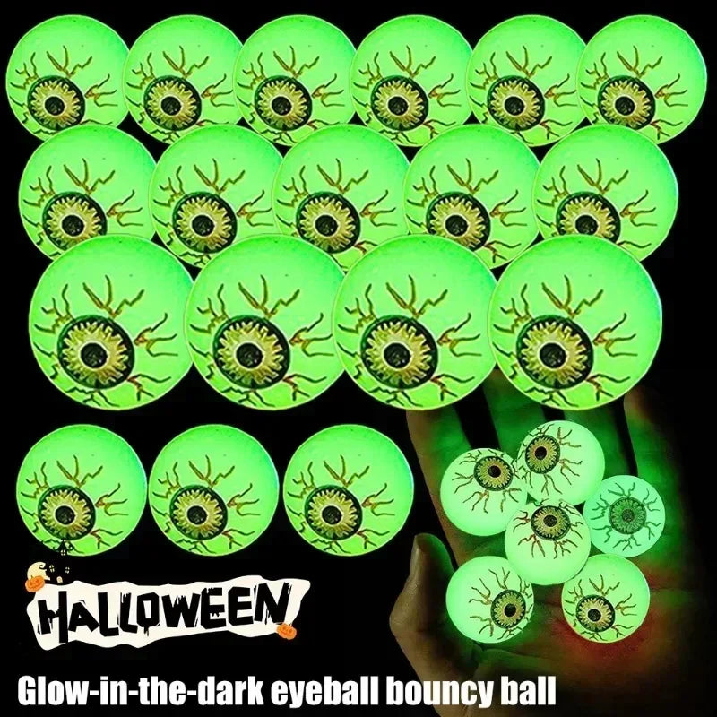 Wholesale Glow in The Dark Halloween Luminous Bouncy Balls Eyeballs Decoration Haunted House Home Bar Horror Props Fake Eyeballs