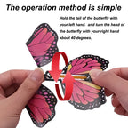 10PCS Random Color Magic Flying Butterfly Wind Up Toy Bookmark Internet Celebrity Colorful Butterfly Simulation Party Gift