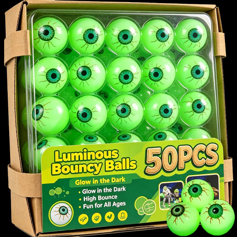 Wholesale Glow in The Dark Halloween Luminous Bouncy Balls Eyeballs Decoration Haunted House Home Bar Horror Props Fake Eyeballs