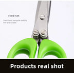 Multifunctional Scissors Stainless Steel 5 Layer Kitchen Scissors Scallion Cutter Pepper Herb Laver Spices Onion Cooking Tool