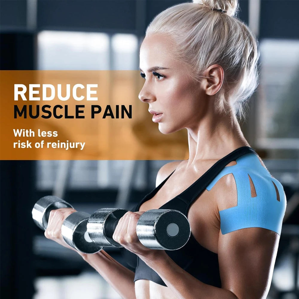 1/5/10PC Precut Kinesiology Tape for Shoulder Support & Stability,Shoulder Pain Relief Athletic Tape - Waterproof & Elastic