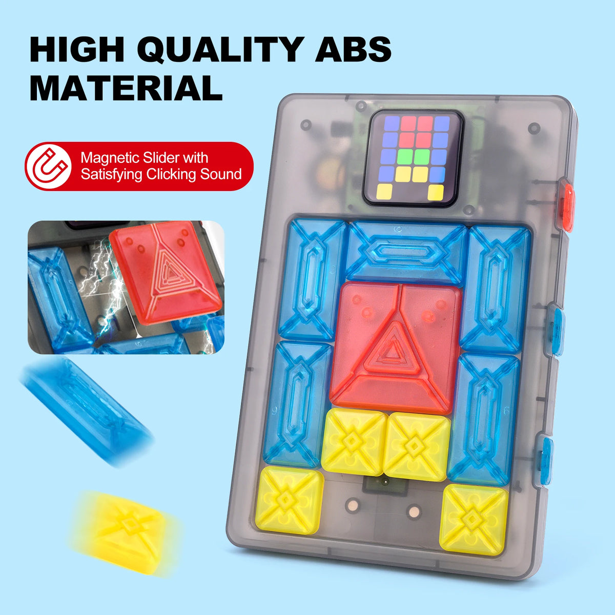AI Huarong Road Magnetic Suction Block Sliding 500+ Levels Puzzle Toys Logical Thinking Training Brain-burning Board Game Toys